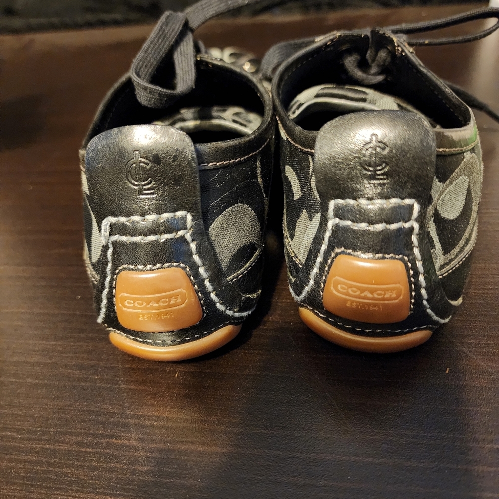 Vintage Coach Kirby sateen signature logo sneakers in black and gray 9M - Picture 9 of 9